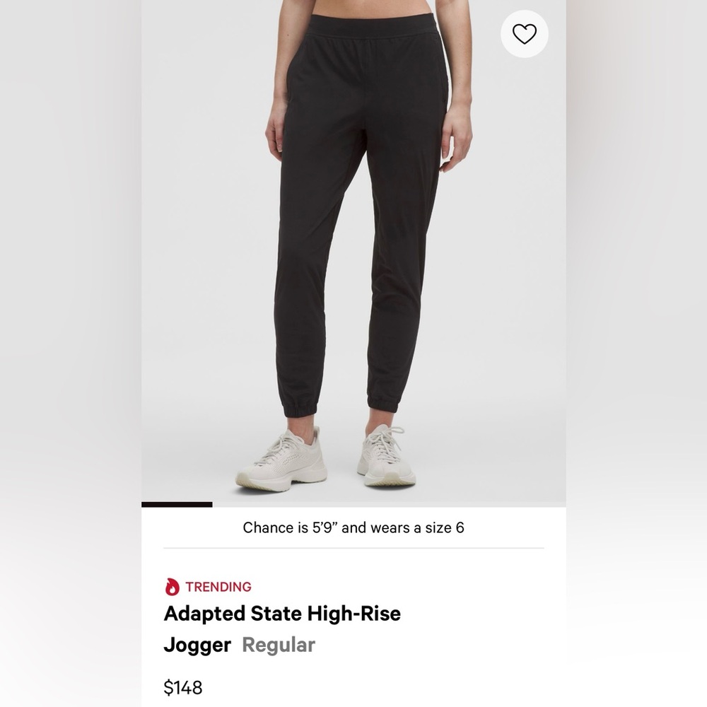 lululemon adaptive state high rise jogger pants, length 25 (regular), size 2